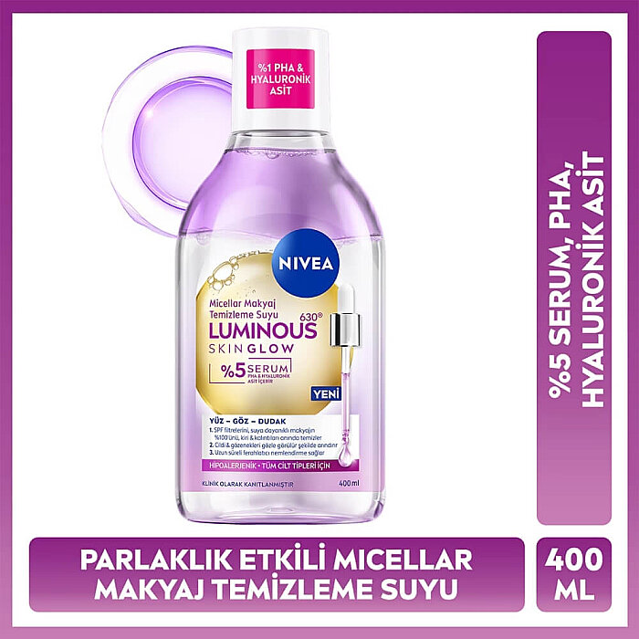 Nivea Visage Luminious630 Skin Glow Micellar Makyaj Temizleme Suyu 400 Ml - 2