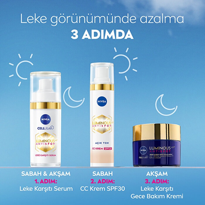 Nivea Visage Luminous 630 Koyu Leke Karşıtı SPF30 CC Yüz Kremi Açık Ton - 7