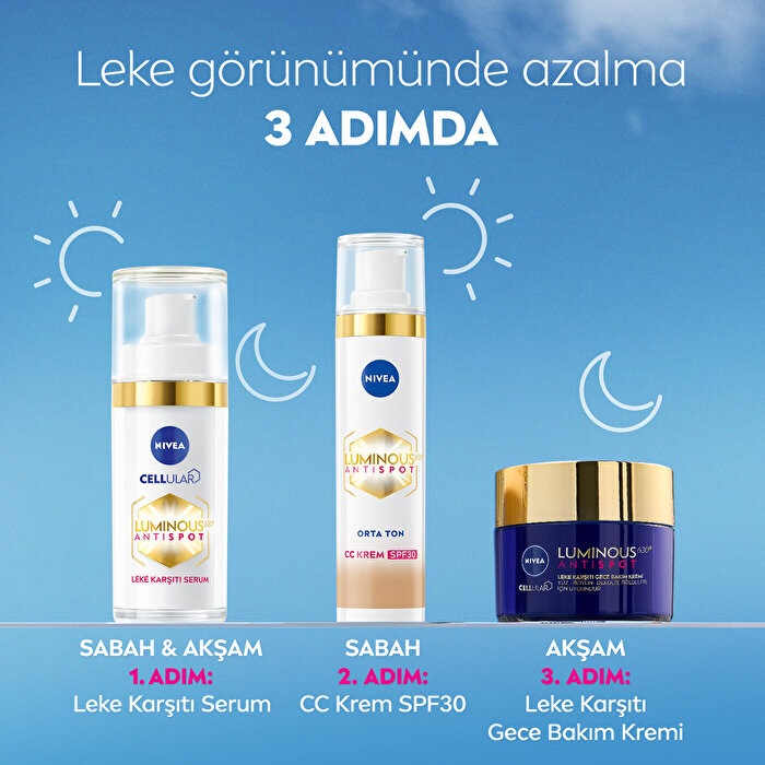 Nivea Visage Luminous 630 Koyu Leke Karşıtı SPF30 CC Yüz Kremi Orta Ton - 8