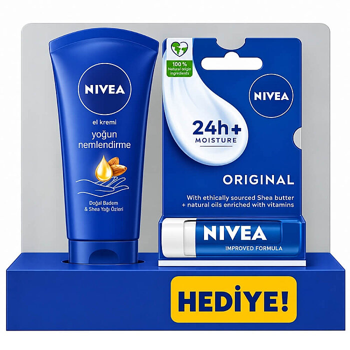 Nivea Yoğun Nemlendirici El Bakım Kremi 75 Ml + Nivea Original Care Dudak Koruyucu Original - 1