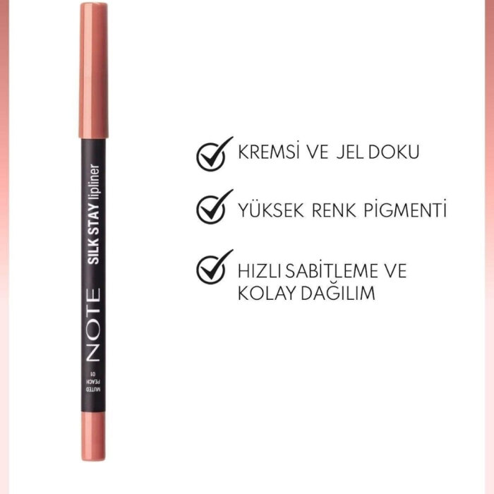 Note Silk Stay Lipliner 01 Muted Peach - 2
