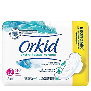 Orkid Extra Hassas Koruma Hijyenik Ped Uzun 8'li - Orkid