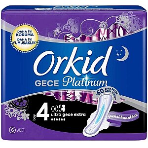 Orkid Platinum Hijyenik Ped Gece Extra Tekli Paket 6'lı - Orkid