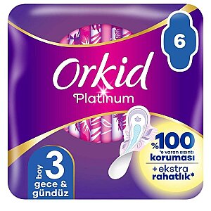 Orkid Platinum Hijyenik Ped Gece Tekli Paket 6'lı - Orkid