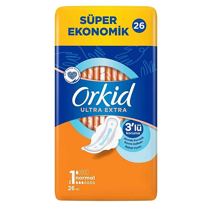 Orkid Ultra Extra Hijyenik Ped Normal Süper Ekonomik Paket 26'lı - 1