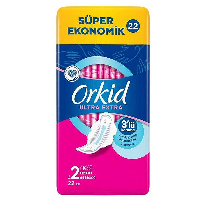 Orkid Ultra Extra Hijyenik Ped Uzun Süper Ekonomik Paket 22'li - 1
