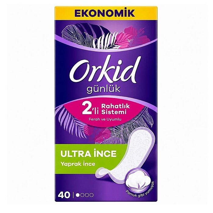 Orkid Yaprak Günlük Ped Normal Ekonomik Paket 40'lı - 1