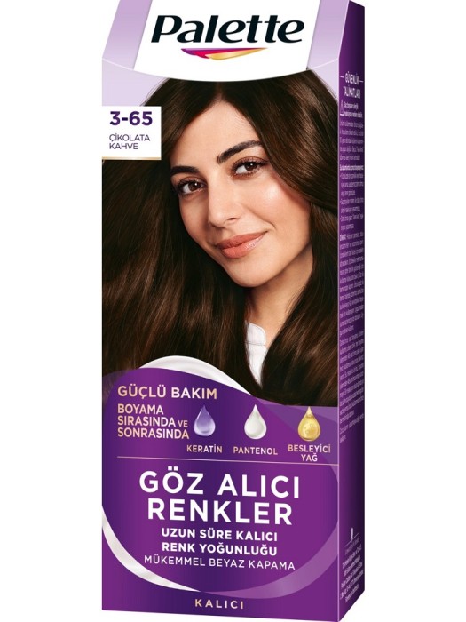 Palette Göz Alıcı Renkler Saç Boyası 3-65 Çikolata Kahve - 1