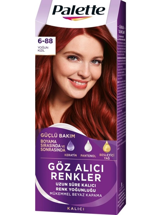 Palette Göz Alıcı Renkler Saç Boyası 6-88 Yoğun Kızıl - 1