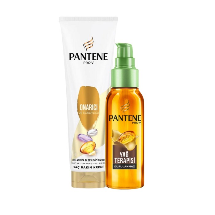 Pantene Saç Bakım Serumu Argan Yağlı Elixir 100 Ml + Pantene Onarıcı Saç Kremi 275 Ml Set - 1