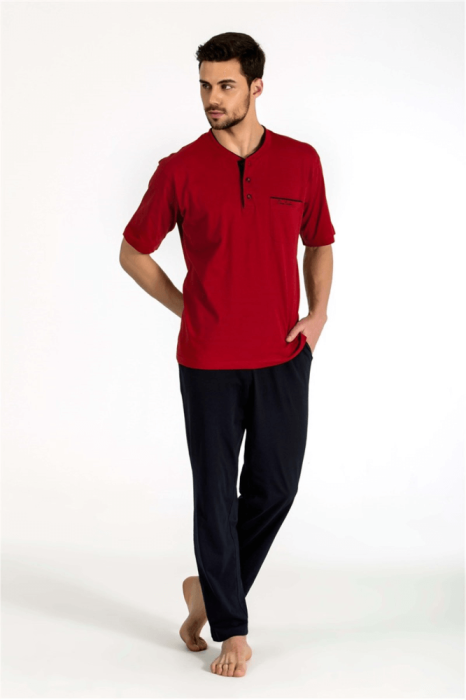 Pierre Cardin 5370 Penye 3'lü Pijama Takımı Bordo - 2