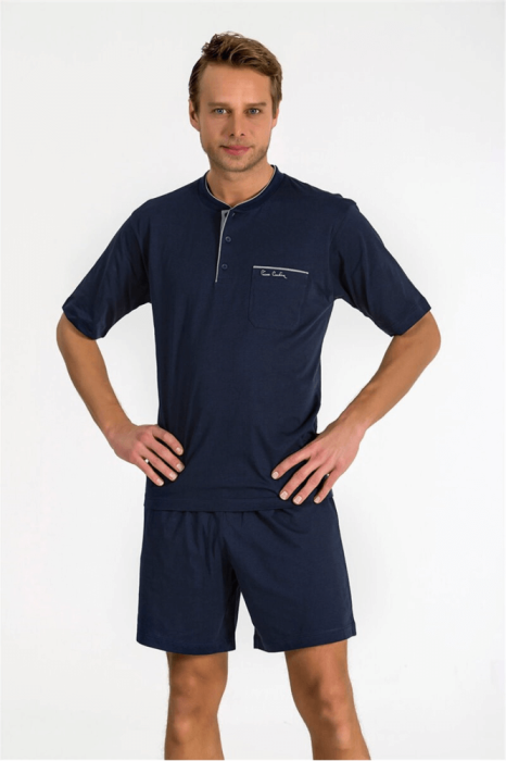 Pierre Cardin 5370 Penye 3'lü Pijama Takımı Lacivert - 1