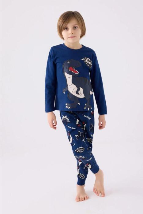 Roly Poly 3428-2 Erkek Çocuk Uzun Kollu Pijama Koyu Indigo - 1