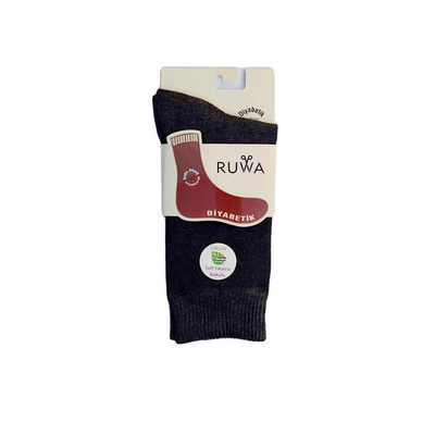 Ruwa 251 Kadın Diyabetik Çorap Koyu Gri - 1