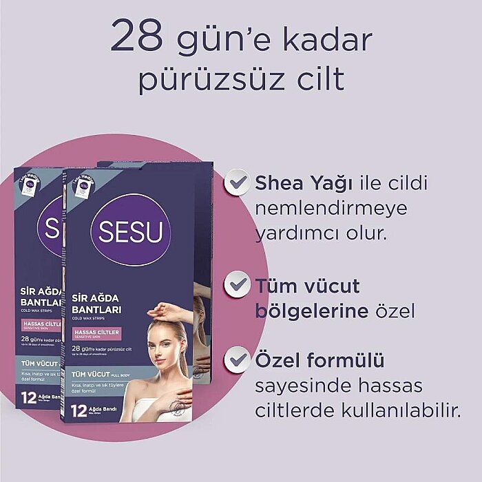 Sesu Ağda Bandı Vücut Hassas Cilt 12'li - 3