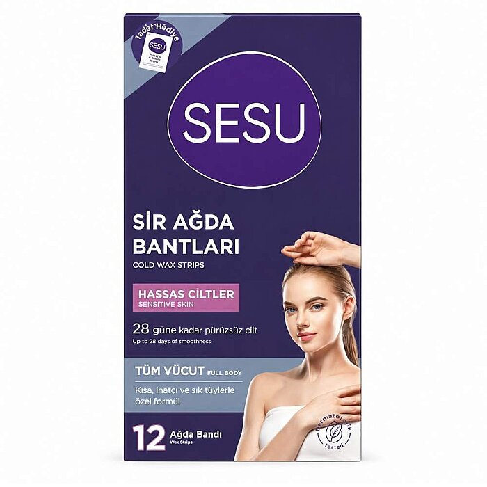 Sesu Ağda Bandı Vücut Hassas Cilt 12'li - 1