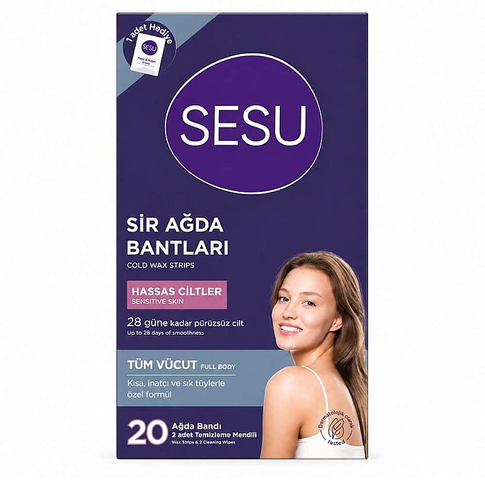 Sesu Ağda Bandı Vücut Hassas Cilt 20'li - 1