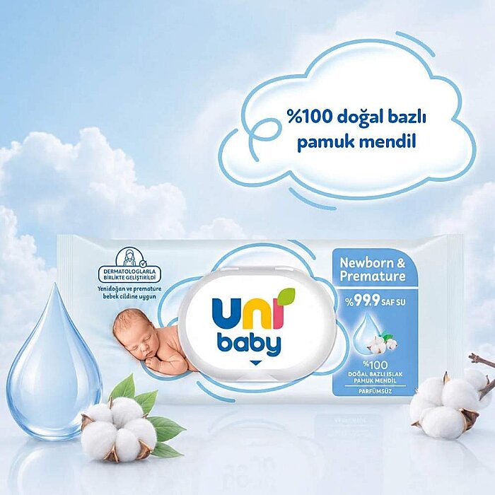 Uni Baby Newborn&Premature Islak Havlu 40'lı - 4