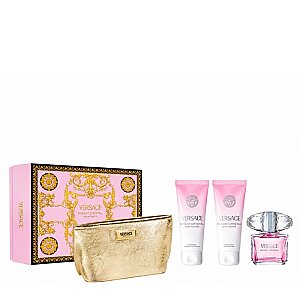 Versace Bright Crystal Kadın Parfüm Edt 90 Ml + Shower Gel 100 Ml + Body Lotion 100Ml + Gold Pouch Set - Versace
